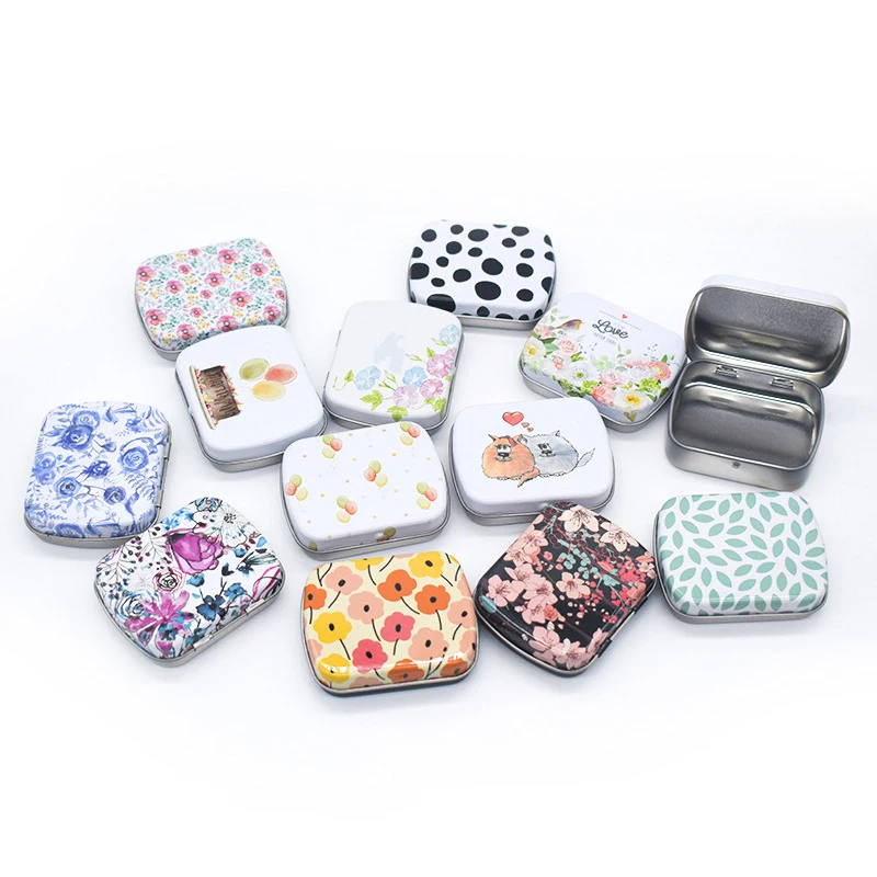 

Portable Mini Metal Tin Box With Lid Rectangular Container Small Storage Container Kit Candy Jewelry Cases For Home Organizer