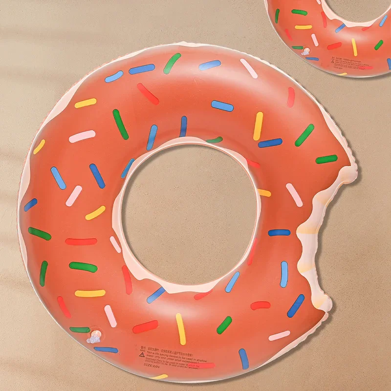 Children's Inflatable Double Layer Swimming Ring Thickened Printed Donut Shape Baby Swimming Ring