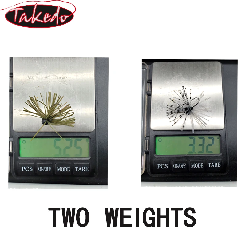 TAKEDO LD11 Cover Creeper Jigs 3.5G 5G Wire Bait Rubber Jig Head Hook Silicone Wire Beard Lure Hooks Bass Trout  Fishing