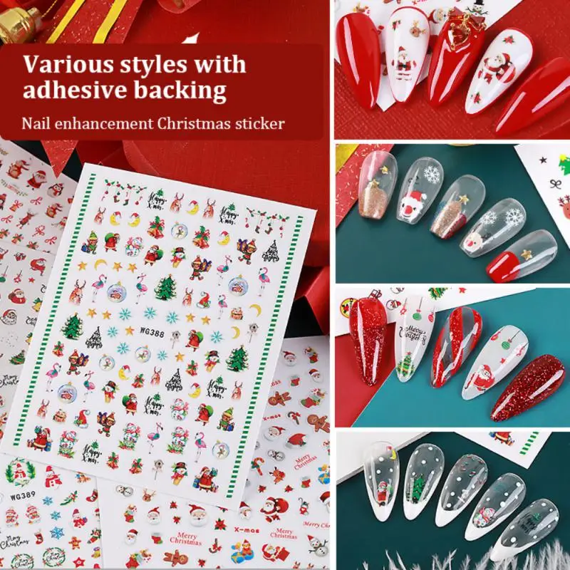 

3D Nail Sticker Christmas Series Cartoon Nail Art Decoration Snowflake Snowman Nail Stickers Cute Nail Art Accessories Supplies