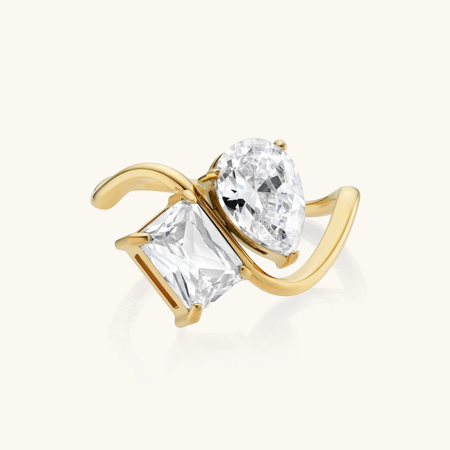 2026 Diamond-studded teardrop square women's fashion December birthstone ring Mother's Day gift 4