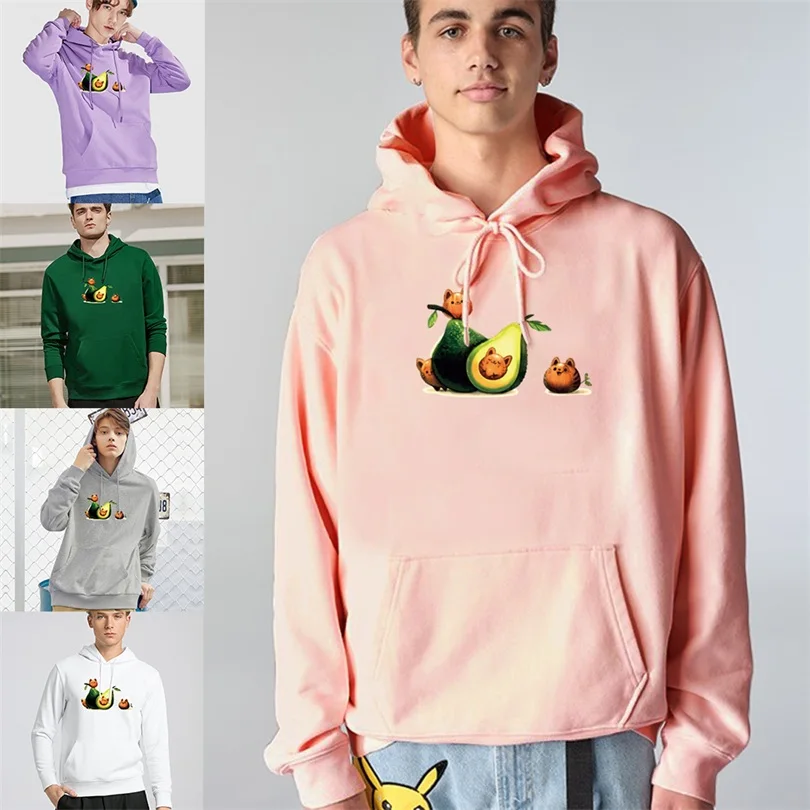 

Fashion Men Hoodies 2022 Autumn Male Casual Hooded Sweatshirts Avocado Print Hoodies Sweatshirt Pullover Clothes Tops Streetwear
