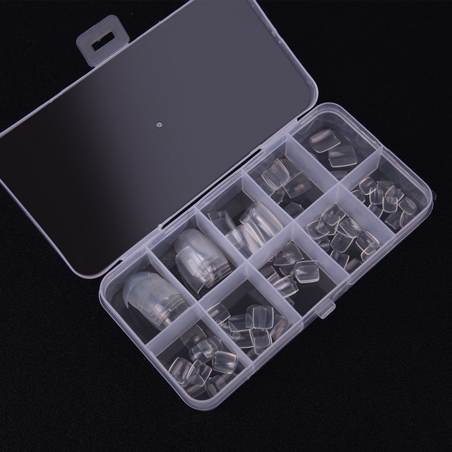 Full Cover Fake Toenail Natural White Clear Press on Toe Foot Nails Art Tips Artificial Acrylic False Nail Manicure Tools