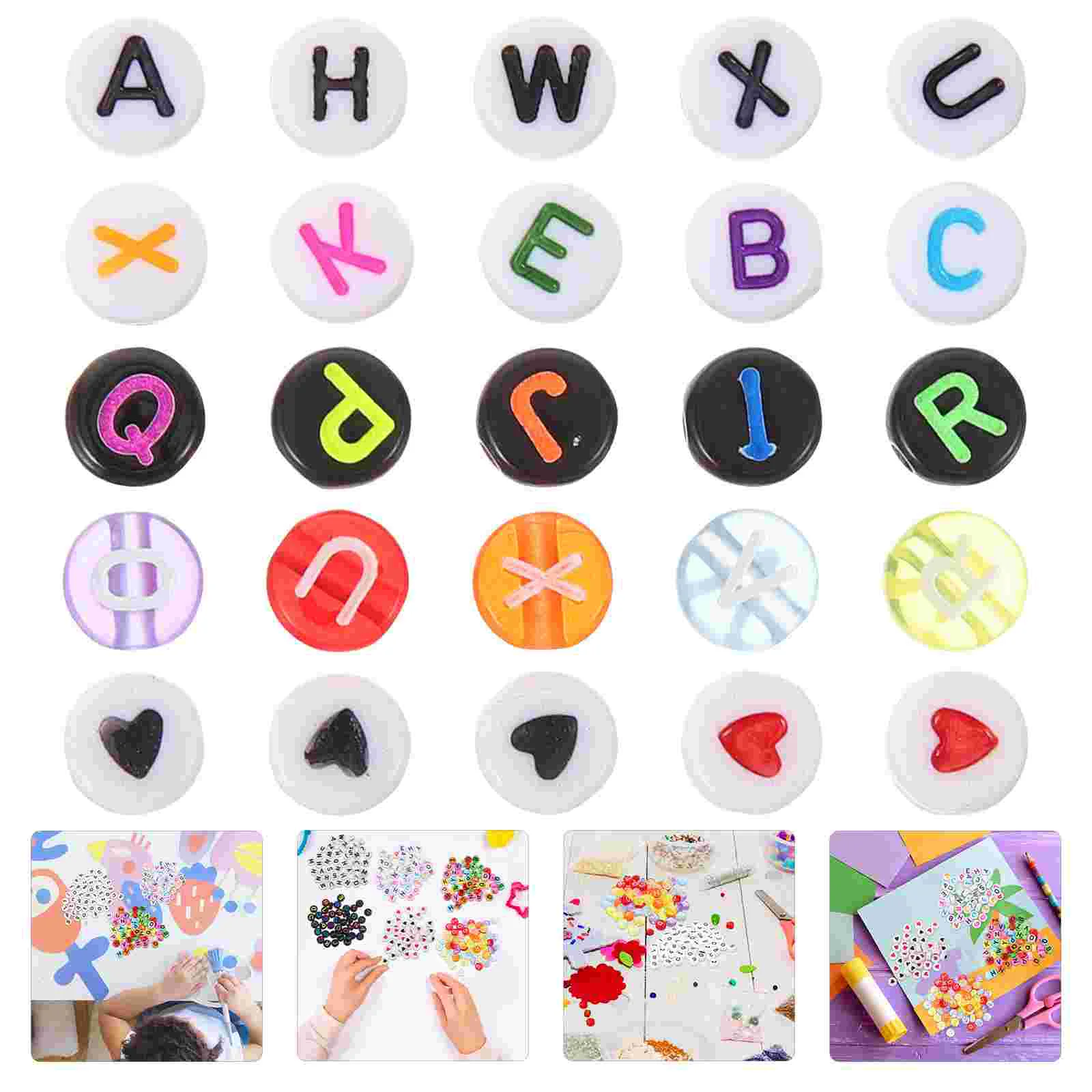 

Handcraft Beads Jewelry Letters Bracelets DIY Acrylic Circle Making Loose Small Jewels