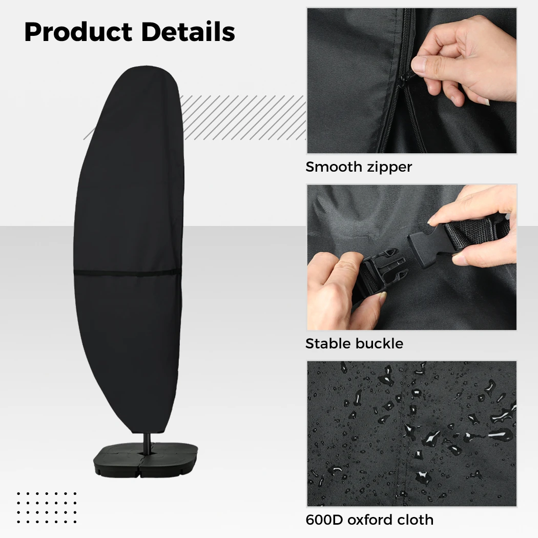 Heavy Duty Patio Umbrella Parasol Cover Waterproof Outdoor Offset Banana Style Umbrella Cover Fits Cantilever Offset