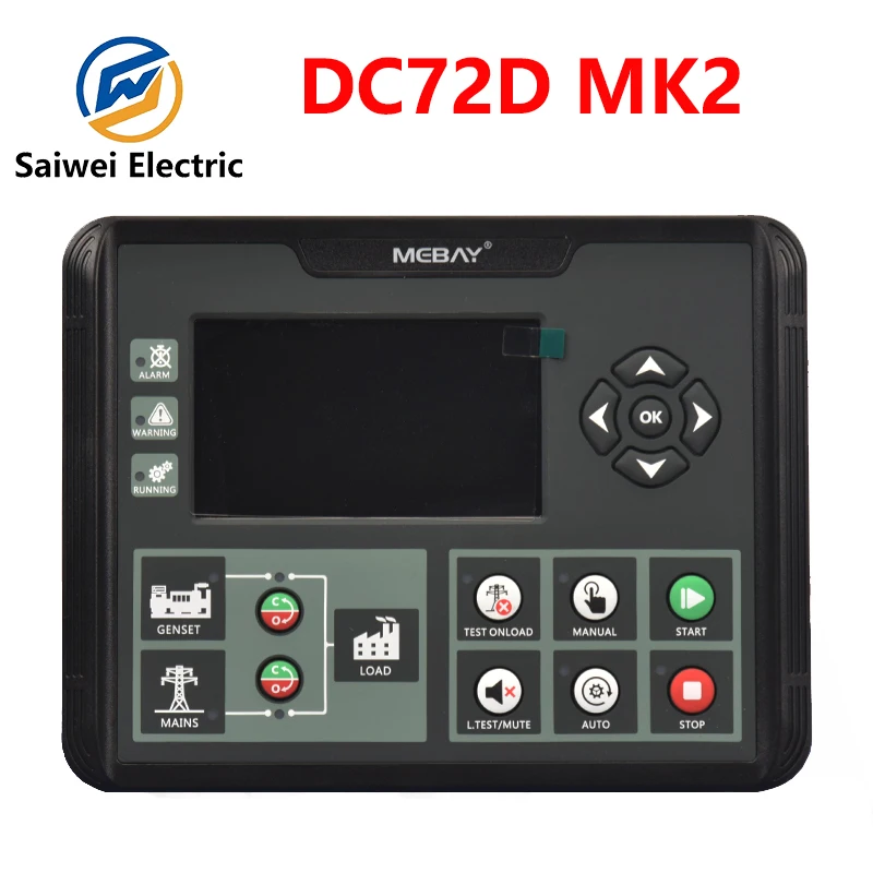 Mebay DC70D DC70DR 발전기 컨트롤러 LCD 화면 자동 시작 제어 보드 디젤 발전기 세트 예비 부품