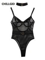 CHILLGIO Mesh Bodysuits Women Sexy Fashion Transparent Combination Catsuits Bodycon Chic Jumpsuits Slim Strappy Rompers Lingerie - Image 6