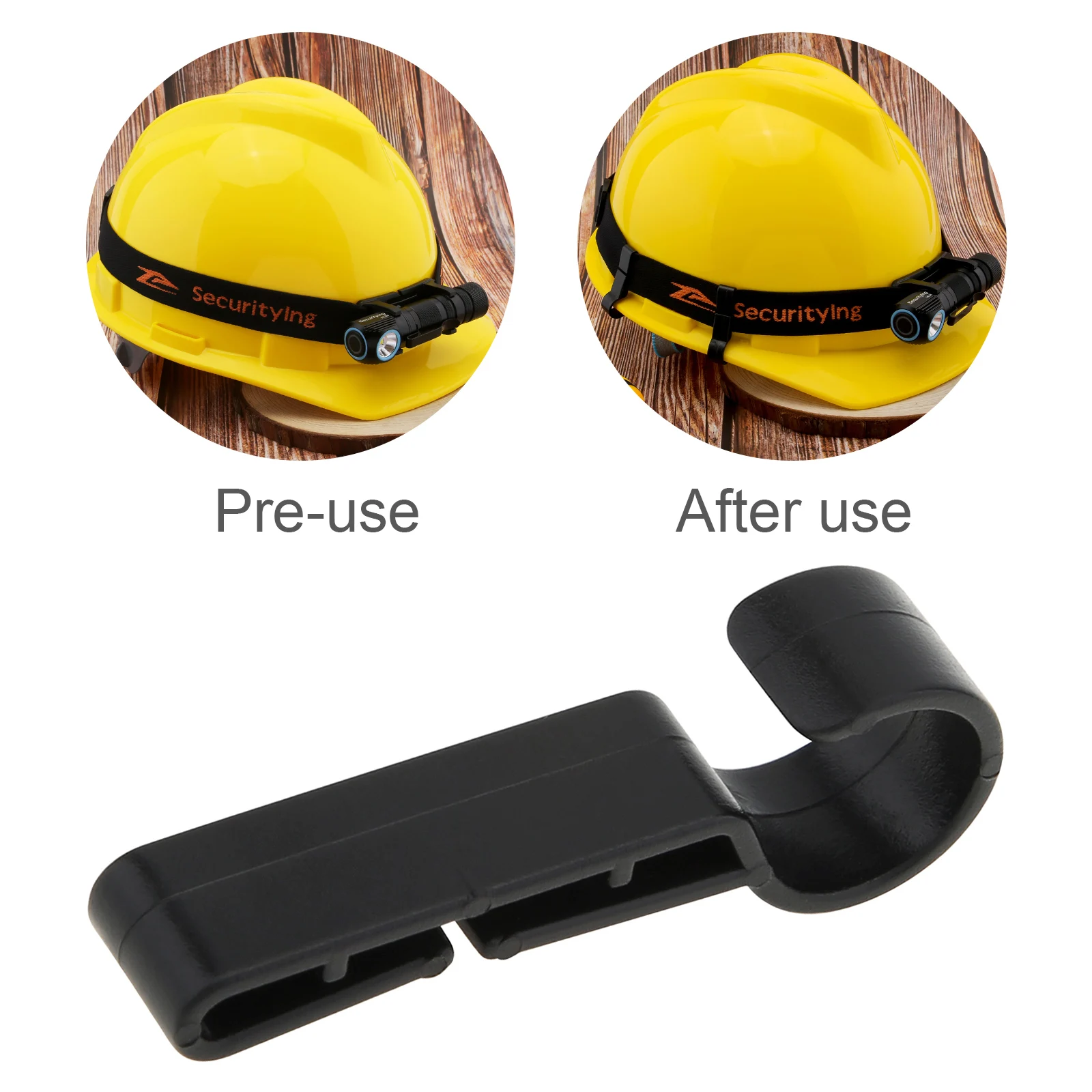 4pcs Plastic Black Helmet Clips Head Light Clamps for Headlamp Safety Cap Hook Mount Narrow-Edged Helmet Hard Hat Light Clips