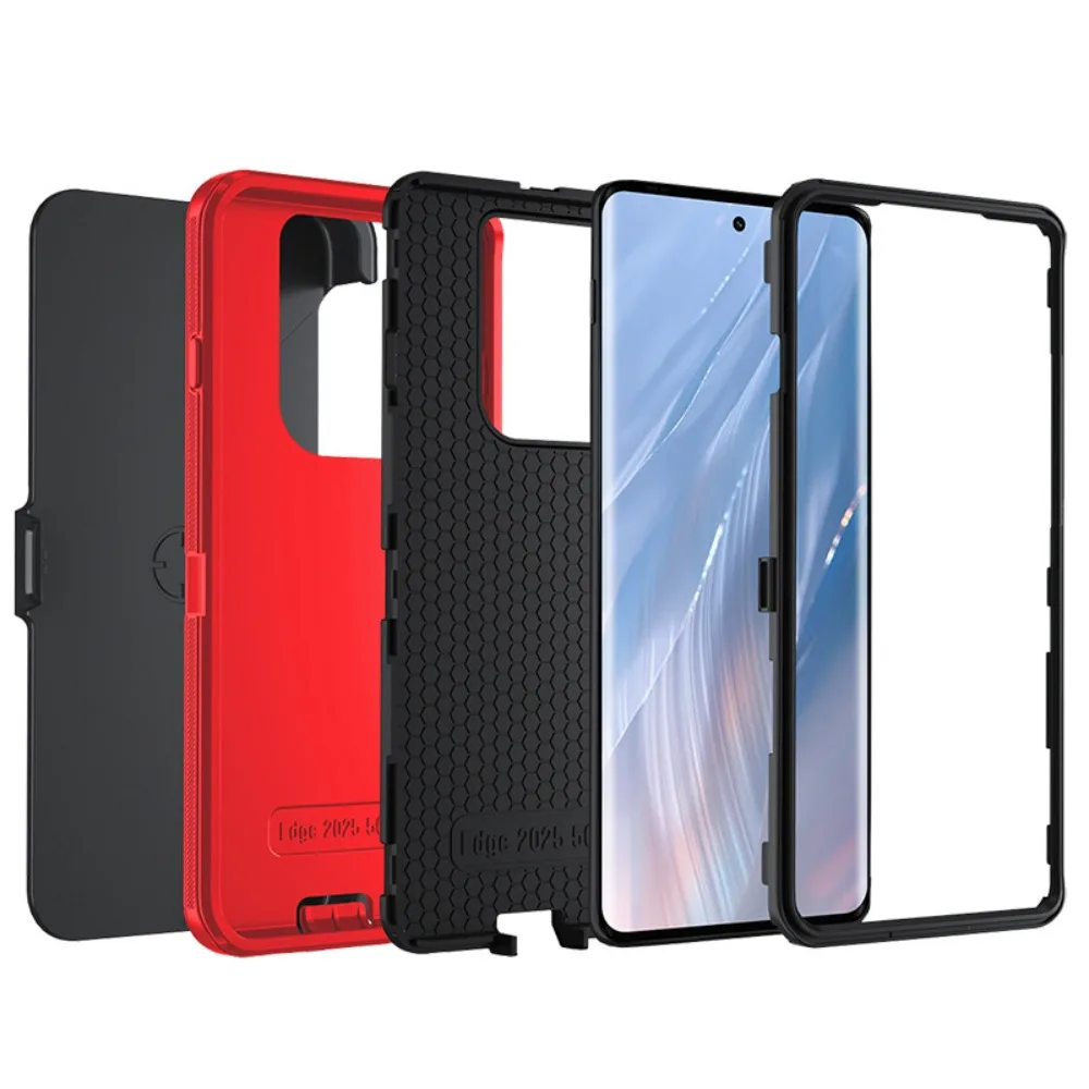Triple-Layer Armor Hybrid Protective Case with Belt Clip