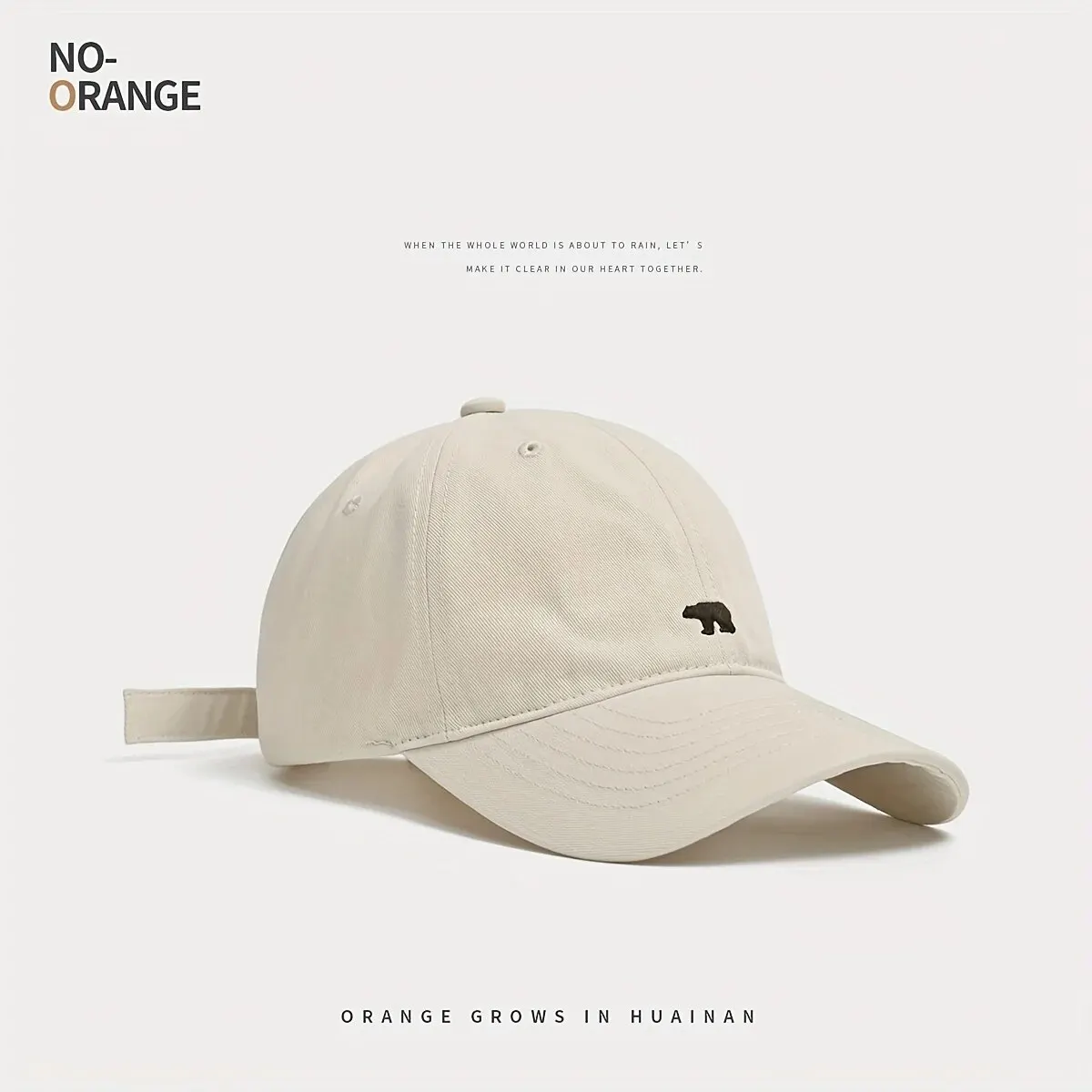 Urso masculino e feminino Boné de beisebol bordado, protetor solar, respirável, ajustável, chapéu casual ideal, unissex, elegante