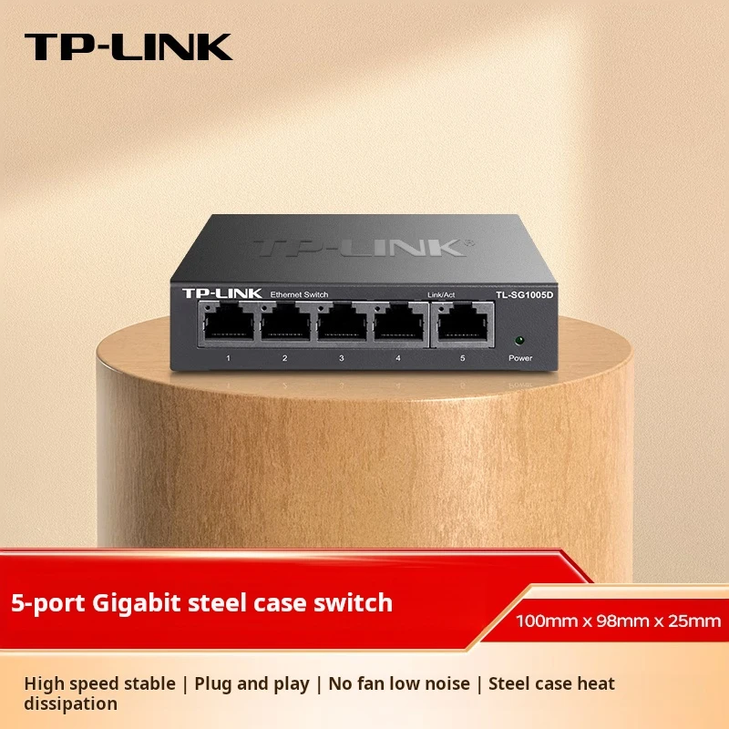 Tp-Link Switch Gigabit A 5 Porte, Switch Di Livello Aziendale, Splitter Per Cavi Di Rete Di Monitoraggio, Corpo Metallico Tl-Sg1005D Switch1000Mbps