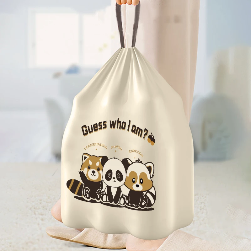Household Thickened Portable Drawstring Garbage Bag Tear Free Large Cleaning Kitchen Bag for Easy Trash Removal garbage bags