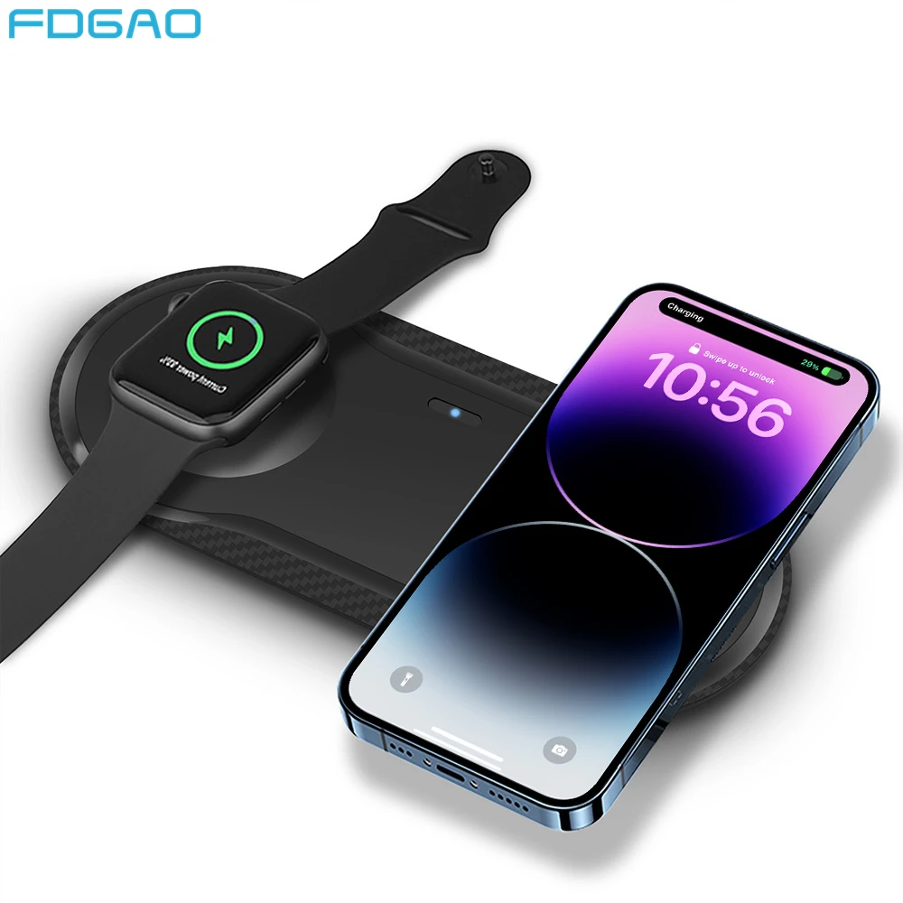 Stazione Di Ricarica Wireless 2 In 1 Per Iphone 14 13 12 Pro Apple Iwatch 8 7 Per Samsung S23 S22 Galaxy Watch 5 Dual Fast Chargers