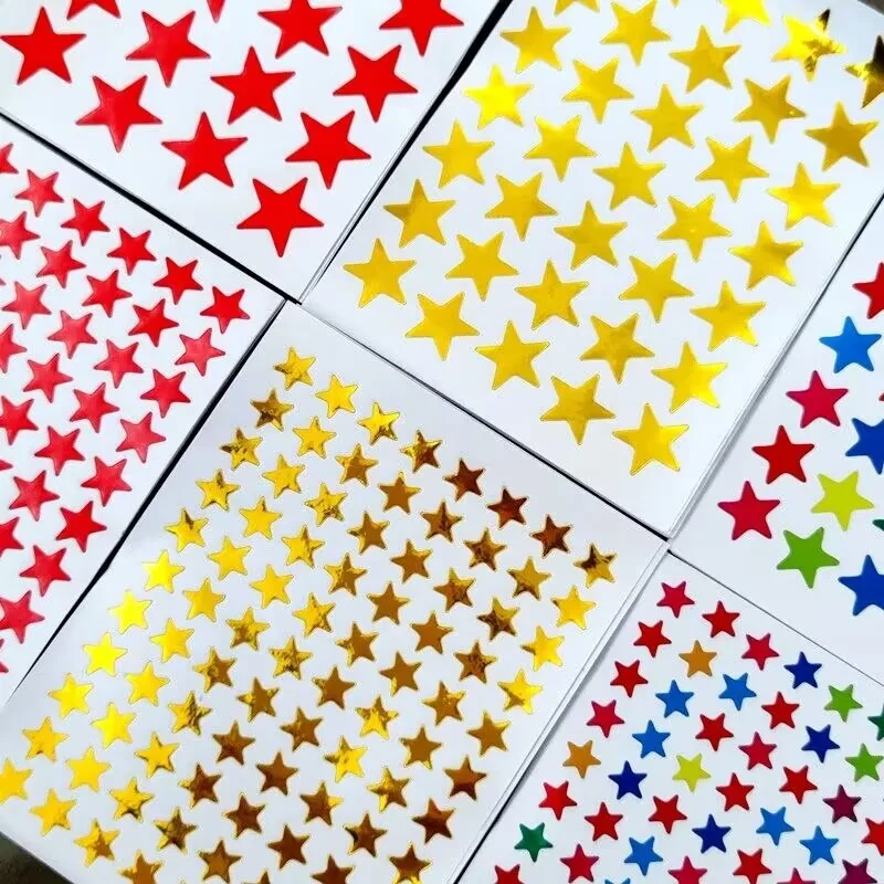 

10 Sheets Stickers five point Star Colorful Children DIY Accessories Sticker Diary Decoration Growth Handbook Kids Rewards
