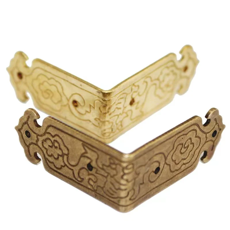 Brass Covers Luggage Case Box Mini Corner Brackets Decorative For Furniture Decoration 13*32mm 1PC Furniture Hardware Angled Furniture Hardware Furniture Corner Protector Decorative Corner Cover Wood Box Feet Protector Metal Decorative Protectors