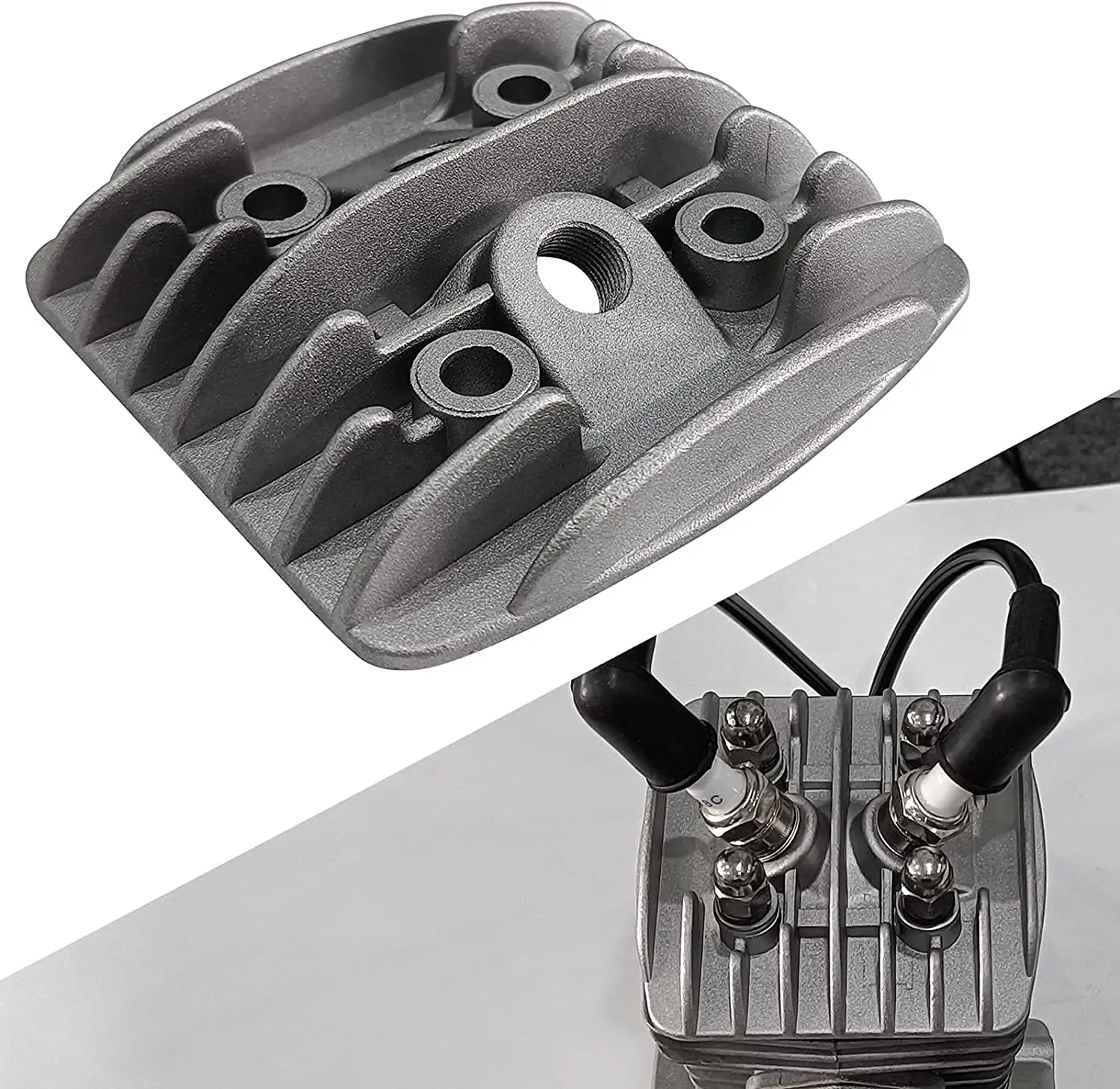 

sthus NEW Cylinder Head W/ Two Holes To Spark Plug For PK80/LD80/LD90 - 80cc/66cc F80 or 100cc Gas Motorized Bicycle