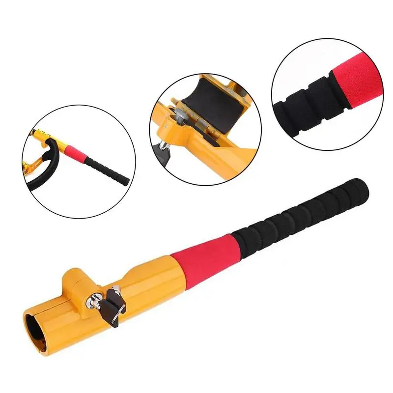 Car Steering Wheel Lock Universal Fit Lock Heavy Baseball Bat Steering Wheel Lock With  Keys For Car Heavy Duty Car Security