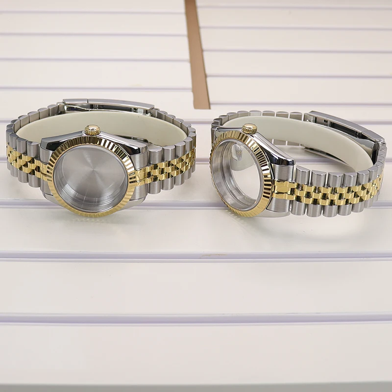 Sapphire Fluted Watch Case with Strap - 100m Waterproof