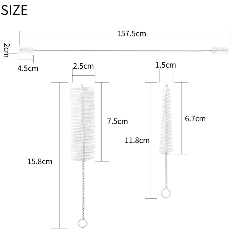 Premium Trombone Snake Cleaning Brush Bent Neck Cleaning Brush Nylon Trumpet Cleaning Snake Brush Piston Brush Mouthpiece Brush