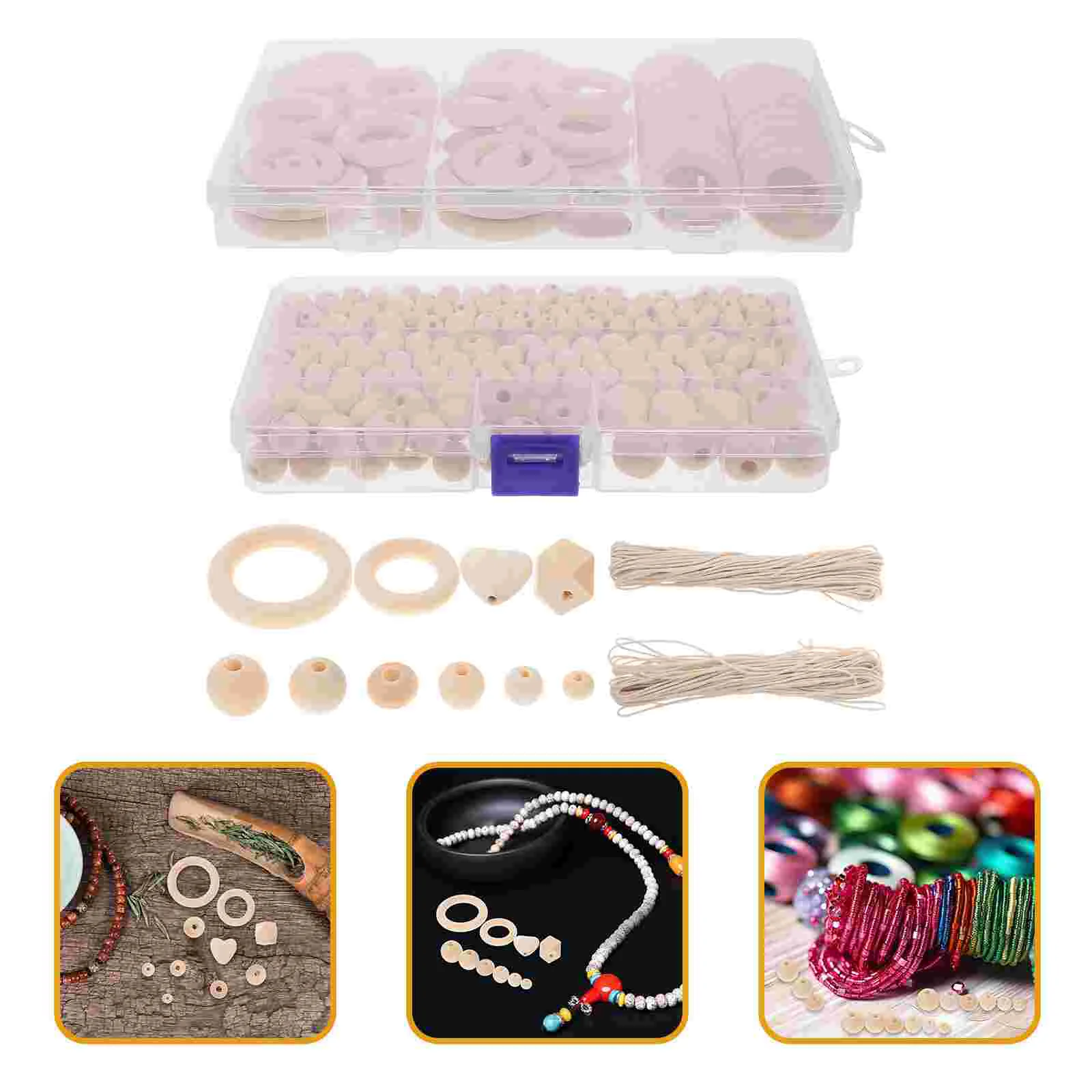 

Log Beads for Bracelets Garland DIY Wood Loose Decorate Charms Wooden Crafts Supplies