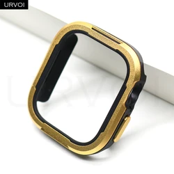 URVOI Premium Aluminum Watch Cover - Durable Metal Frame Protector for 49mm Ultra 1 2 3 (Gold)