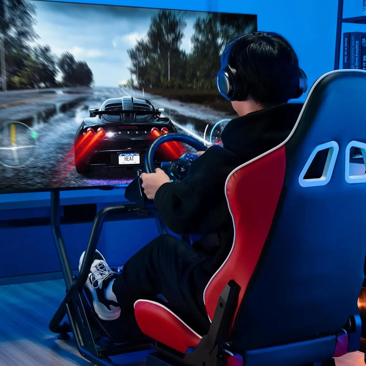 Racing Simulator Cockpit with Monitor Mount and Seat, Moza Racing Games on PS5, PS4, Xbox and PC 2