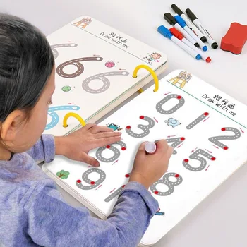 Magical Tracing Workbook Montessori Pen Control Training Books Reusable Magic Practice Copybook Children Drawing Education Toys 1