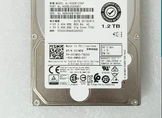 For 001M0D AL15SEB120NY 01M0D 1 2T SAS 10K 12G 2 5 inch server hard disk