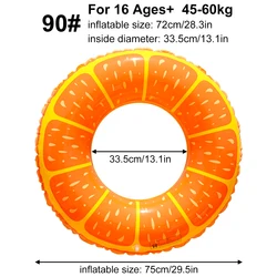 Vibrant Citrus Pool Float: Summer Swim Ring (Orange)