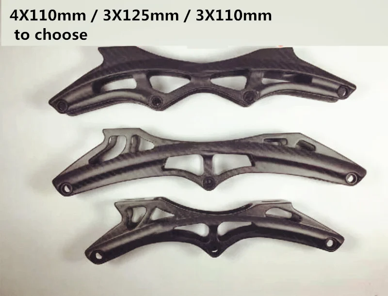 Super Light Carbon Fiber Inline Skates Frame 4X110mm Chassis 3X125mm base Track Race Fibre 4*100 3*110 165mm 195mm mount PS CT