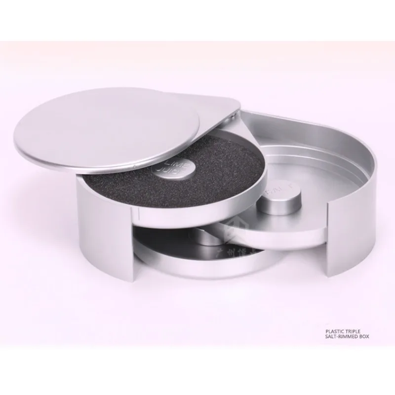 Salt Dipper Three-layer Plastic Salt Rim Box Sugar Rim Box Juice Cocktail Seasoning Bartending Tools Sugar Rimmed