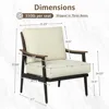 Patio Sofa Outdoor Furniture Metal Chair with Wicker Backrest & 6 Inches Cushion for Front, Porch, Deck, Balcony 2