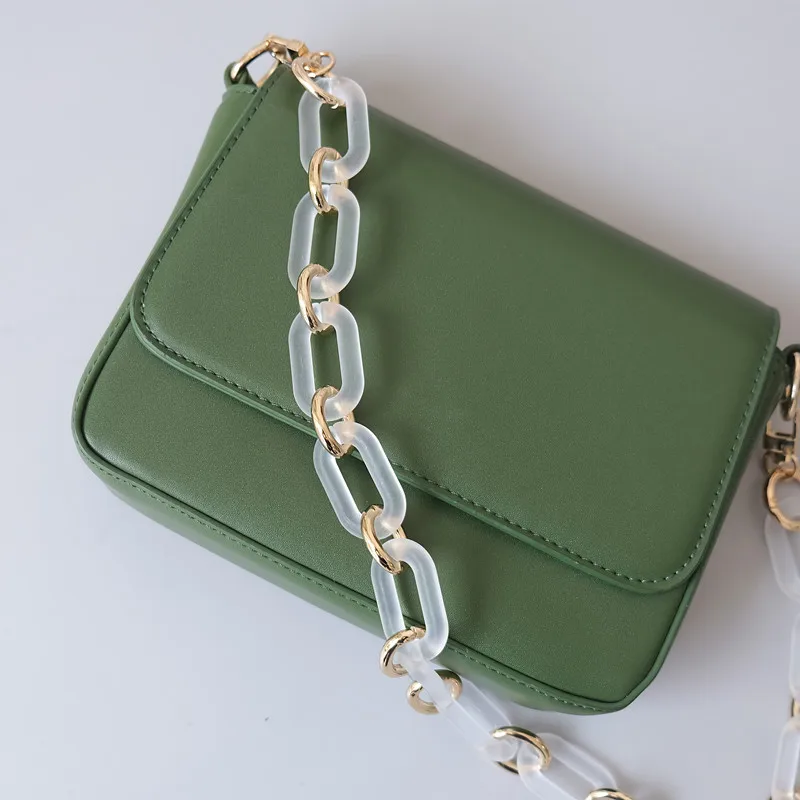 Neue Mode Frau Handtasche Zubehör Ketten Weiß Grau Transparent Matte Kette Metall Strap Frauen Kupplung Schulter Geldbörse Zubehör – Detail 24