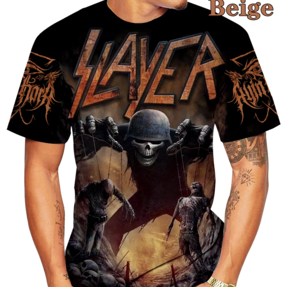 

New men's 3D skull printed T-shirt, hip-hop street T-shirt, personalized printed fashion cool casual top