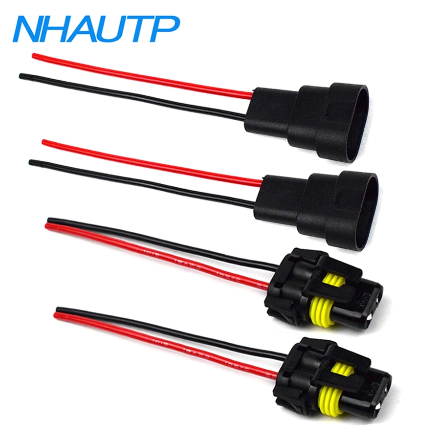 NHAUTP 4Pcs 9005 9006 Male Female Plug HB3 HB4 Adapter Socket Wiring Harness Connector Extension Cable