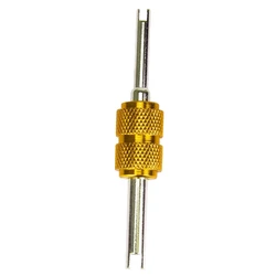 Dual - Headed Tire Valve Remover Tool for Cars & Bikes - Two Sizes (Yellow)