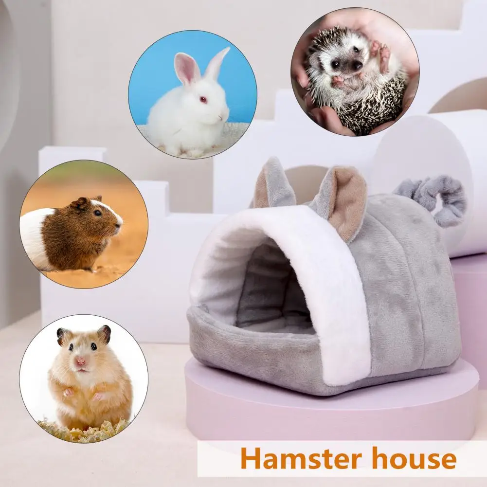 

Guinea Pig House Warm Cozy Hamster Nest Versatile Plush Sponge for Small Pets in Winter Rabbit Hedgehog Squirrel Safe