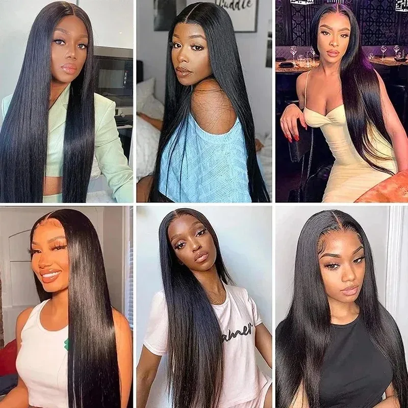 34 Inch Bone Straight 13x4 Lace Front Wig Human Hair Lace Front Human Hair Wigs Brazilian Frontal Wigs For Women 6