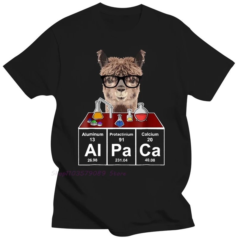 T-Shirt Per Uomo Fashion Love Alpaca Shirt Gift Impressionante Tavola Periodica Alpaca Per Uomo