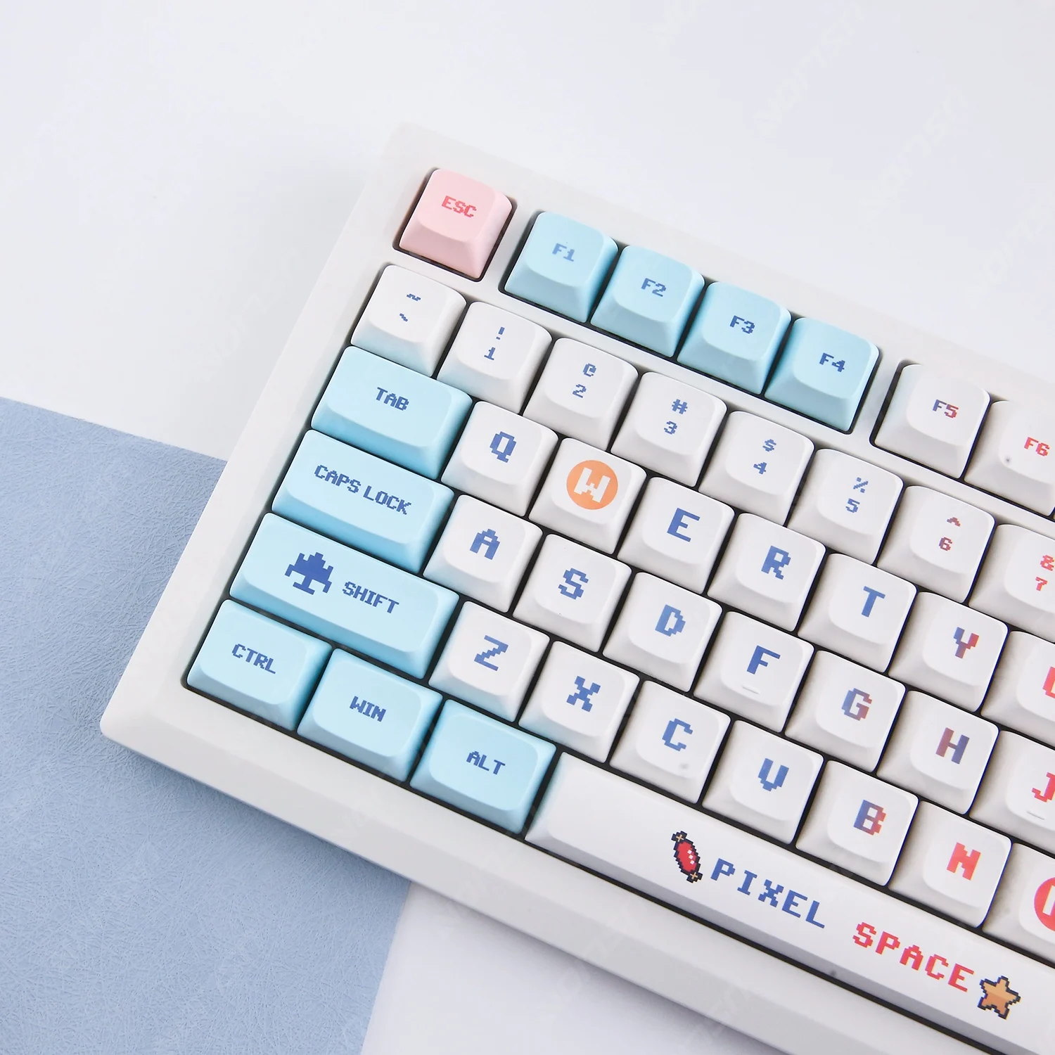 Розовые колпачки для клавиш Pixel Wars, милые колпачки для клавиш XDA PBT с подсветкой, колпачки для клавиатуры MX, механическая клавиатура, колпачки для клавиш компьютера
