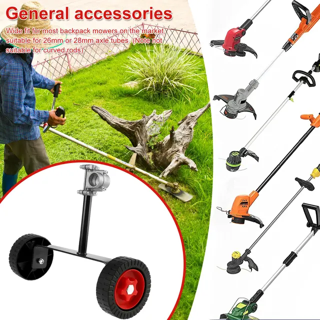 Fűnyíró Tartó Kerék Beállítható Gyomnövényes Segédkerékek 26 Mm-28 Mm Hordozható Húros Trimmer Kerekes Rögzítés - Image 3
