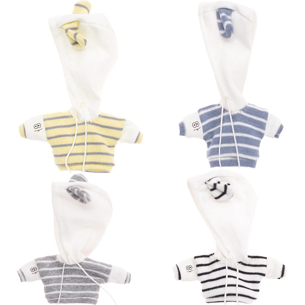 OB11 Doll Clothes Striped Hoodies Casual Long Sleeved Sweater For Molly UF 1/12BJD Doll GSC YMY P9 Body Tiger Coat With Cute Ear 6
