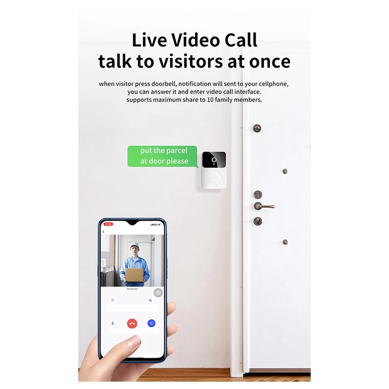 X9 Wireless Visual Doorbell Intelligent Household Ringing Visual Call Variable Voice Intercom Real-Time Viewing Reminder