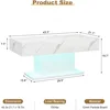 Led Coffee Table for Living Room, Living Room Table Rectangular Center Table, Modern High Glossy Wooden Coffee Tables with 16 Co 2