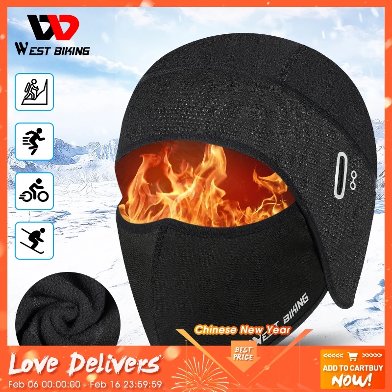 Gorro De Invierno Para Bicicleta ROCKBROS Con Orejeras - Forro Polar, Talla Única, Unisex