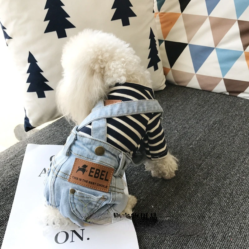 Dog Jeans Denim Jumpsuit for Dogs Small Pet Clothes Dog Clothes Dog Cowboy Costume Jean Suit for