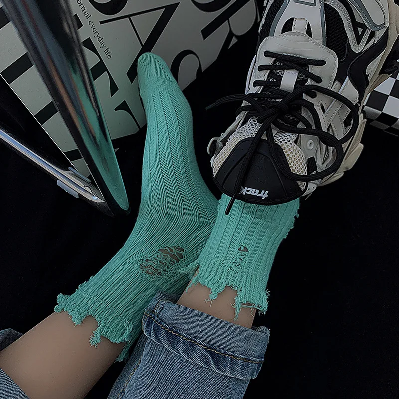 

2023 Fashion Women Cotton Short Socks INS Style Students Girls Middle Tube Beggar Dress