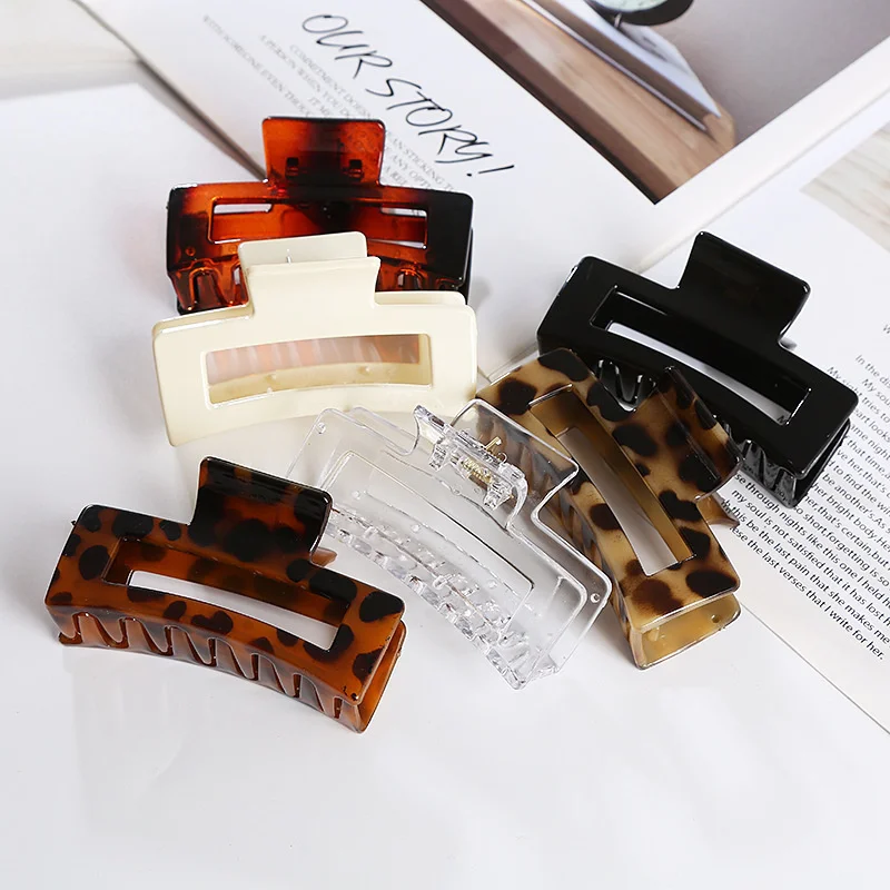 Koreanische Frauen Mädchen Acryl Haar Krallen Haar Clips Headwear Große Größe Haarnadeln Krabben Spange Mode Ornament Haar Zubehör – Detail 2
