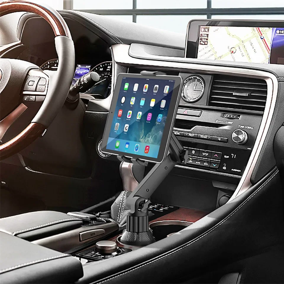 

Universal Cup Tablet Holder Mount, 360 Adjustable ABS Tablet Cup Holder for iPad, Smartphone Holder for Cars