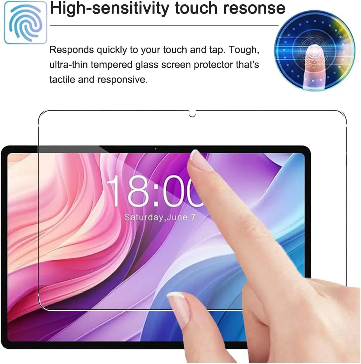 Premium Tempered Glass Anti-Fingerprint HD Clear Screen Protector (10.4)